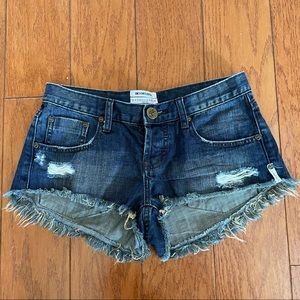 One teaspoon dark wash shorts